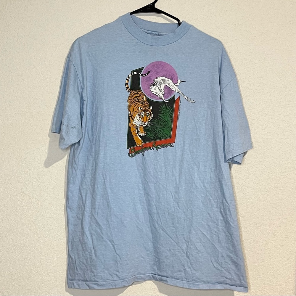 Vintage Bandipur Reserve 1985 Aerie Design Tiger T-Shirt Size XL